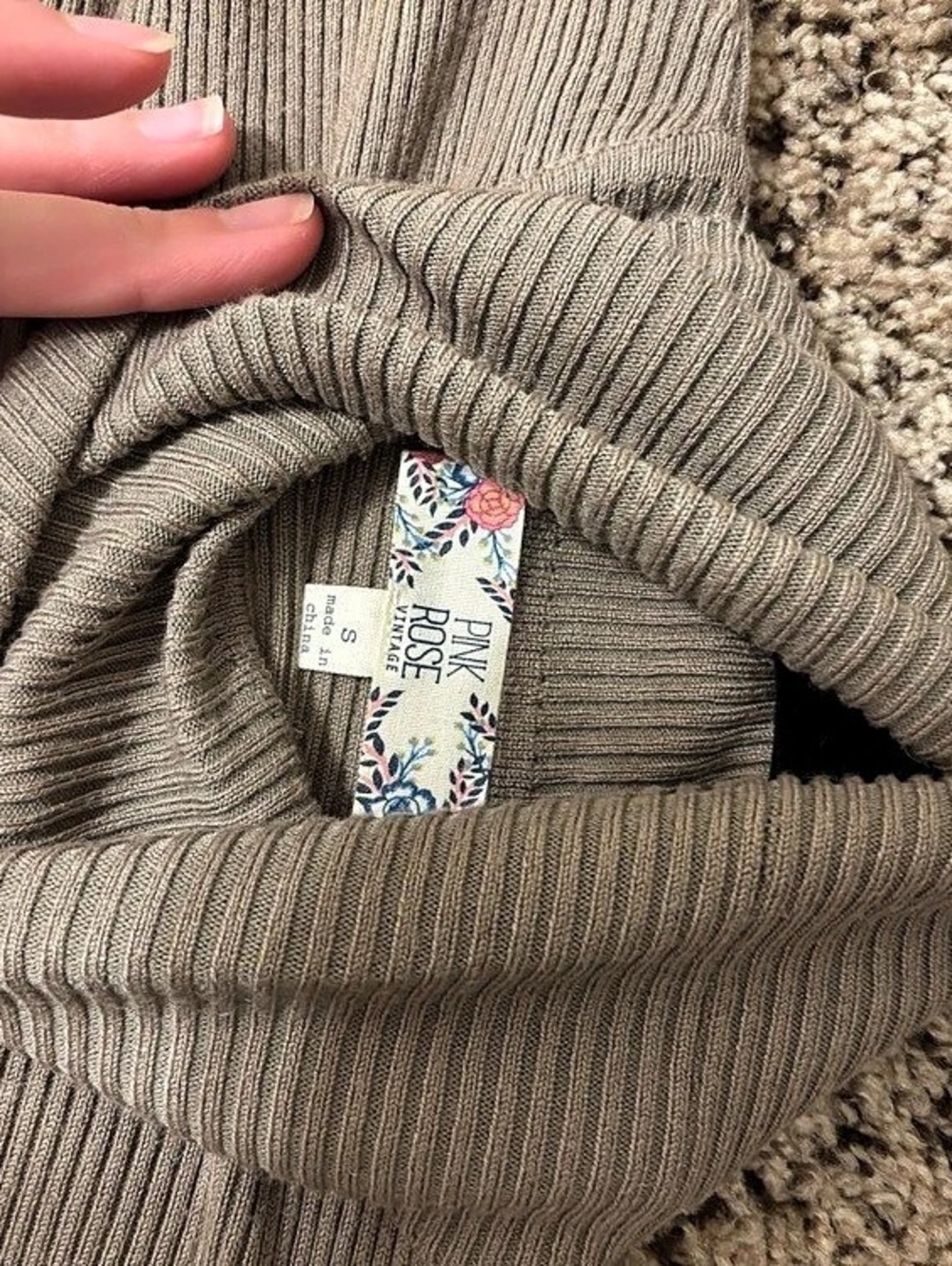 Light Green - Ribbed Sweater - Picture 3 of 3